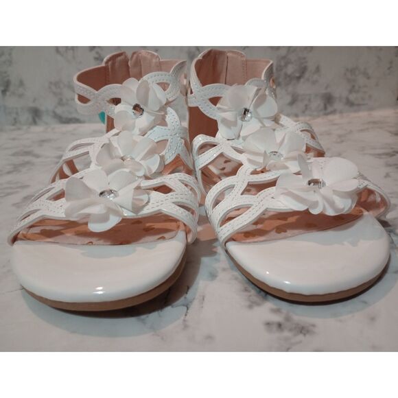 NWT SO Shiny White with White Floral Design Size 5 - Picture 4 of 7